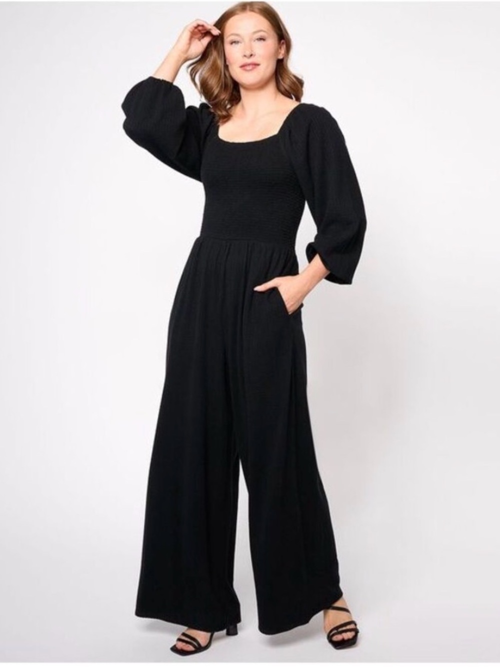 Anybody Women's Jumpsuit Sz M Regular Daydreamer Knit Black A620217